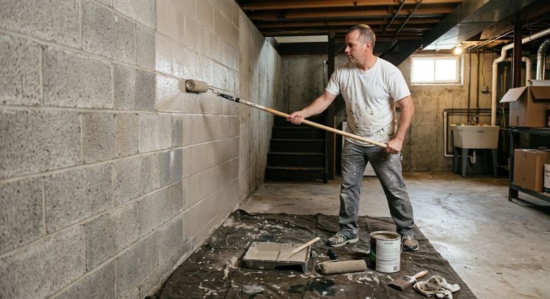 Basement Wall Painting in Kansas City, KS